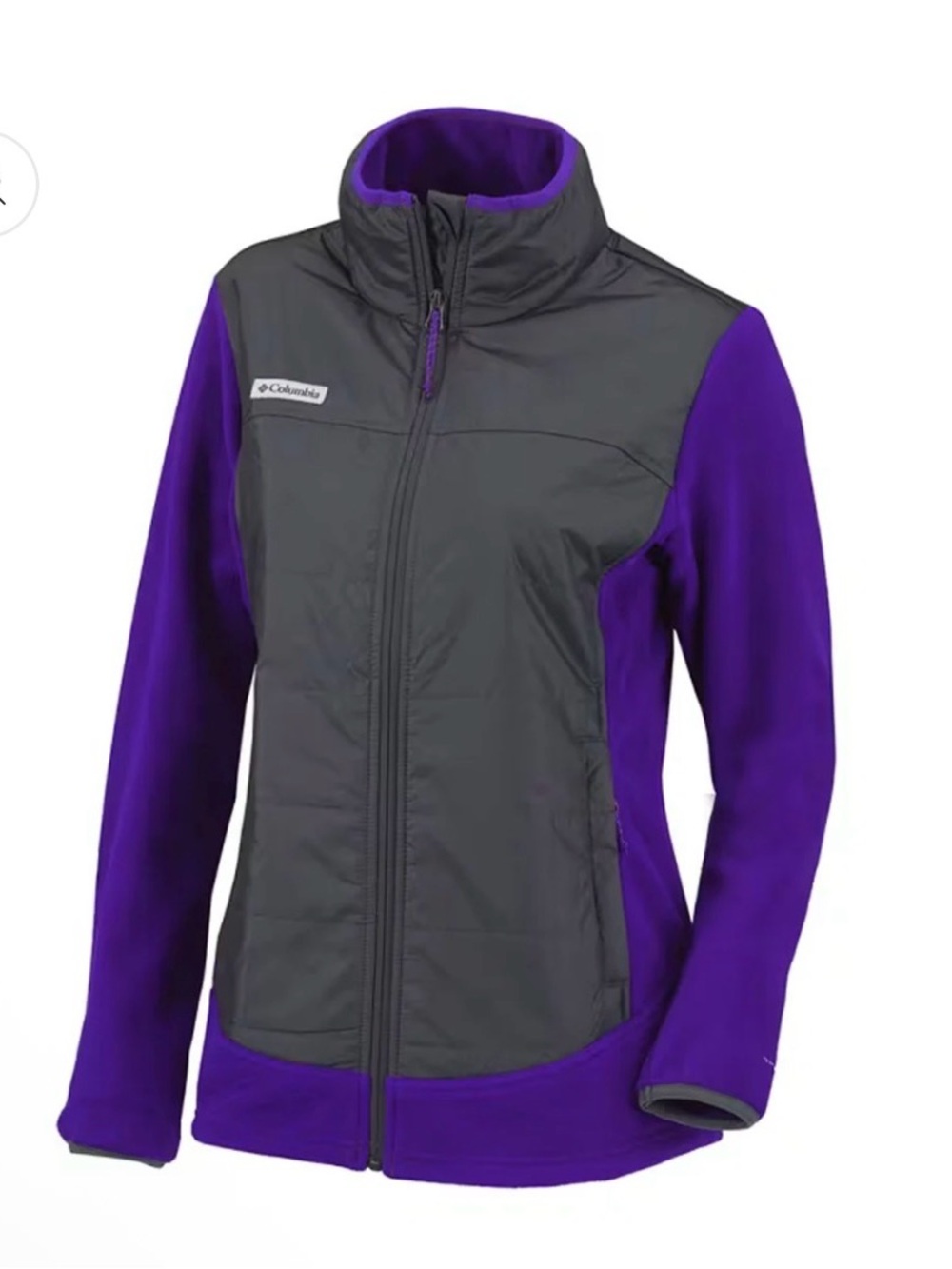 Columbia Women's Purple and Gray Hybrid Fleece Jacket